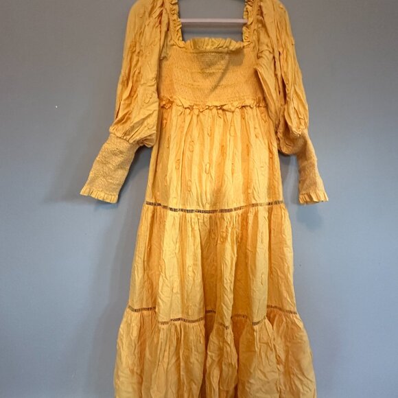 Farm Rio Brazilian 3D Pineapple Yellow Midi Dress - Picture 2 of 7